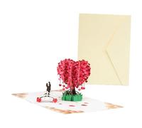 Parliky Carte de Vœux 3d Saint-valentin en Carton Romantique Carte Inscriptible Cœur Arbre Kit Fait Maison pour Messages Personnalisés pour Présents Amoureux