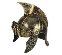 Parliky Casque de Chevalier Médiéval Doré en Plastique Léger Taille Unique Sangle Ajustable Accessoire de Costume de Soldat Romain pour Cosplay Fêtes à Thème et Soirées Médiévales