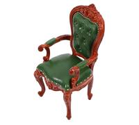 Parliky Chaise Miniature Verte Dossier pour Maison de Poupée Modèle Classique en Plastique Décoration pour Mini Chambre Ornée Accessoire pour Meubles Miniatures et Scènes de