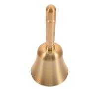 Parliky Cloche de Noël à Main en Laiton Petit Modèle Lisse Cloche Sonore Festive Compacte pour Service Réception et Décoration Sonnette D’Appel Polyvalente pour Bureau et École