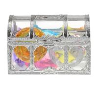 Parliky Coffret au Trésor Pirate pour Piscine D’été 6 Gemmes Acryliques 4 Cm, de Plongée Garçon et Filles Coloré, 138,5 G, Accessoires Ludiques pour Jeux Aquatiques et Couleur Aléatoire