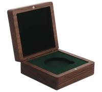 Parliky Coffret de Présentation en Bois pour Pièces Commémoratives 90mm, Boîte à Souvenirs Carrée Couleur Vert Militaire, Socle Solide pour Rangement et Exposition de Médailles