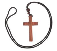 Parliky Collier Croix en Bois de Santal Sanguin, Pendentif Crucifix Rétro Unisexe, Bijou Chrétien Artisanal pour Cérémonies Religieuses et Tenues Décontractées, Présent Symbolique de Foi