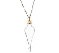 Parliky Collier Mini Bouteille Verre Transparent Pendentif Flacon à Souhaits Vintage pour Mariage et Cadeau Mini Fiole Portable et Résistante Bijou DIY et Souvenirs