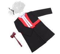 Parliky Costume de Juge Garçon Fille avec Marteau et Perruque Jeu de Rôle Éducatif pour Garçons et Filles Déguisement Drôle pour Fêtes et Spectacles