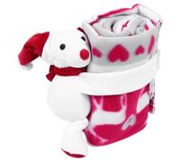 Parliky Couverture Apaisante pour Bébé Double Face en Tissu Polaire Noël Motif Petit Ours et Élan Douce Légère et Facile à Laver Tapis de Poupée Décoratif pour Chambre D’Garçon et