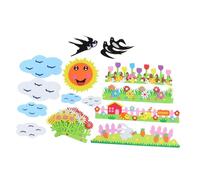 Parliky Découpes Carton Thème Cartoons pour Tableau Affichage DIY Décoration Maternelle et École Kit Décoratif pour Salle de Classe avec Fleurs Animaux et Bordures Feutrine Incluses