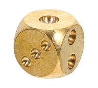 Parliky Dés en Cuivre Solides Petits 16 MM Accessoire de Jeu Artisanal Métallique Dés pour Jeux de Table Bar et Soirées Entre Amis Couleur Dorée Portable et Solide