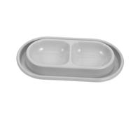 Parliky Double Bol pour Chat et Chien Anti-Fourmis Bol Eau et Nourriture Taille Moyenne Usage intérieur et extérieur Design Moderne Gris