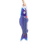 Parliky Drapeau Carpe Vent Streamer Poisson Cerf Volant Koinobori 1M Bleu Satin Résistant Décoration Extérieure Fête des Bateaux-Dragons Jardin