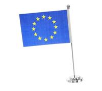 Parliky Drapeau de Table Union Européenne avec Base Stable Décoration Festive pour Bureau et Maison Drapeau Européen Élégant pour Fêtes et Espaces de Travail