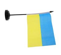 Parliky Drapeau Ukrainien Miniature de Bureau avec Mât Noir Polyester Décoration de Table Compacte pour Bureau Maison et Événements Célébrant