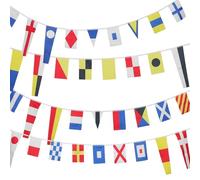 Parliky Drapeaux de Signalisation Internationale pour Bateau 40 Pièces, Tissu Résistant aux Intempéries, Pavillons Nautiques Multifonctions pour Communication en Mer et Décoration