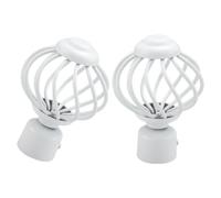 Parliky Embouts Décoratifs Facile à Détacher pour Tringle à Rideaux en Fer Blanc 2pcs, Butée D'extrémité pour Décorer Votre Pièce Style