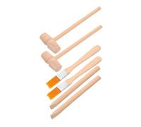 Parliky Ensemble de 6 Outils D’Archéologie pour Garçon et Filles Kit de Fouilles de Dinosaures et Extraction de Pierres Précieuses Mini Marteau en Bois Petit Format Burin et Brosse