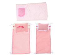 Parliky Ensemble Literie Maison de Poupée 3 Pièces Mini Lits avec Draps et Oreillers Assortis, Accessoires Miniatures Décor Chambre Poupée, Jouets Maison Miniature pour Garçon et Filles