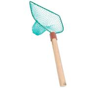 Parliky Épuisette de Pêche Manche en Bois 30 CM Grand Cadre Carré en Bois Filet à Mailles Larges pour Camping et Pêche en Rivière Accessoire Léger et Robuste pour Attraper Poissons