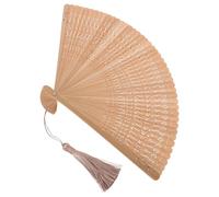 Parliky Éventail Pliant en Bambou Marron, Style Vintage, 31x18,5 Cm | Portable et Léger, sans Électronique, Améliore L’air, pour Décoration Maison et Célébrations Festives