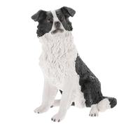 Parliky Figurine Border Collie en Résine Réaliste Petite Statue de Chien Artificiel Décorative Modèle Animal pour Bureau et Intérieur Petit Chien pour Collection et Décoration
