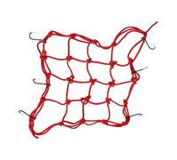 Parliky Filet de Bagages Élastique Rouge pour Cadre Arrière de Moto Filet de Chargement Caoutchouc avec Crochets de Sécurité Résistant pour Casque et Contenant
