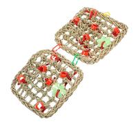 Parliky Filet d'escalade pour Lapins en Herbe Marine Double Couche, à Mâcher Suspendu pour Petits Animaux, Accessoire pour Cages, Aire de Jeu et Exercice, Couleur Couleur Aléatoire