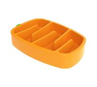 Parliky Gamelle Lente pour Chien Taille Petite en Plastique Orange, Mangeoire Anti-glouton Forme Carotte, Bol Anti-Chute pour Chiots, Alimentation Saine et Prévention des Étouffements,