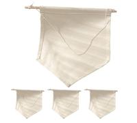 Parliky Guirlande Murale en Toile 4 Fanions Naturels M, Support Suspendu pour Badges et Épingles, Bannière Décorative Nordique pour Chambre D’garçon et Filles, Rangement Mural