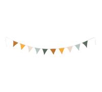 Parliky Guirlande triangulaire en coton 15 m vert pastel fanions décoratifs pour fête d'anniversaire garçons et filles guirlande réutilisable pour chambre et shower