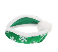 Parliky Headband de Noël Peluche Vert avec Sequins Flocons Serre-tête Chaud et Confortable pour Femmes et Filles Accessoire Festif Hiver