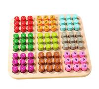 Parliky Jeu de Sudoku en Bois pour Garçon et Filles, Sudoku Garçon et Filles, Tableau Compact à Tiroir, Exercice D’arithmétique Précoce, Jeu Éducatif pour L’éveil