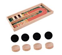 Parliky Jeu D'échecs de Table en Bois Naturel, Échecs D'éjection Interactifs pour Garçon et Filles, 1 Plateau 8 Pièces, Jeu de Société Familial pour Bureau et Intérieur, Lance-Pierres