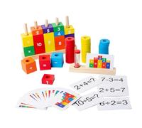 Parliky Jeu Éducatif Bois pour Garçon Fille Blocs de Construction Légers et Solides Apprentissage des Mathématiques Préscolaire Calcul et Reconnaissance des Cadeau Pédagogique pour Garçons