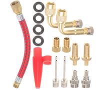 Parliky Kit Adaptateur Valve avec Tube Extension Nylon et Alliage Embout Pompe pour Pneus Ballons et Pompe à Air Voiture et Facile à Installer