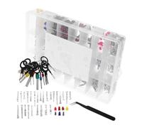 Parliky Kit de 700 Broches de Connecteurs Automobiles à Sertir à Extrémité Fermée, Cosses à Sertir Électriques Isolées, Connecteurs Mâles et Femelles pour Réparation de Câblage Auto,