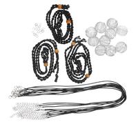 Parliky Kit de Fabrication de Bijoux Cordon Collier Noir Fil de Fer et Cire pour Pendentif Support Porte-pierre Résistant et Flexible pour DIY Bijoux Homme