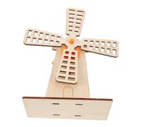 Parliky Kit DIY Éolienne Bois pour Garçon Fille Modèle Manuel à Mécanismes Rotatifs Éducatif pour Expérience de Recherche et Apprentissage Pratique