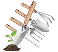 Parliky Kit Outils de Jardinage Multifonction Acier Inoxydable avec Manches Bois Confortables Outils Robustes pour Creuser Planter et Tailler Cadeau pour Amateurs de Jardinage