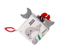 Parliky Livre en Tissu pour Bébé 0-1 an Livre d'Éveil Tactile Noir et Blanc Solide et Lavable Éducatif pour Éveil Sensoriel et Apprentissage Précoce