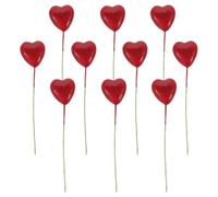 Parliky Lot de 10 Ballons Miniatures Factices de Cœur Accessoires Décoratifs pour Maison de Poupée Ballons en Mousse Rouges pour Décoration Photo et Fête