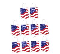 Parliky Lot de 10 Paquet en Papier Rouge Blanc et Bleu Drapeau Américain et Poignée Paquet Présents Patriotiques pour Fête du 4 Juillet à Bonbons pour Célébrations Indépendance et