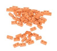 Parliky Lot de 100 Briques Murales Miniatures pour Petites Villes Matériaux De Construction Mini Briques pour L'Artisanat Orange
