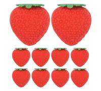 Parliky Lot de 100 Mini Gommes Kawaii de Fraise Rouge Gomme à Effacer Douce et Compacte pour Usage Quotidien Accessoire Élève Pratique pour Fournitures Scolaires et Maison