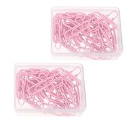 Parliky Lot de 100 Petites Pinces à Papeterie Ovales Métalliques 28 Mm Rose Cerisier, Trombones pour Agenda et Dossiers, Accessoires Bureau Polyvalents pour Organisation Scolaire