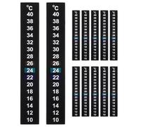 Parliky Lot de 12 Autocollants Thermomètre LCD pour Aquarium 18 X 13 CM Bande Adhésive de Température Réutilisable Indicateur de Température Intérieur Bleu et Vert Compatible