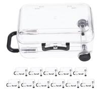 Parliky Lot de 12 Boîtes à Dragées Mariage Transparentes de Mini Valise Noire Petite Boîte Présent Voyage Décorative pour Bonbons Coffret Gourmand pour Fête et Célébration