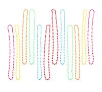 Parliky Lot de 12 Colliers de Perles Néon Multicolores en Plastique Léger pour Bal Masqué et Carnaval 6 Couleurs Vives Accessoires de Fête Rétro Années 70-80 Perles de Carnaval en