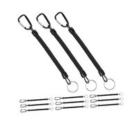 Parliky Lot de 12 Cordons de Pêche Rétractables avec Mousqueton Corde en Polyuréthane Résistante à l'abrasion Longe Élastique pour Maintien Sécurisé du Matériel de Pêche en Navigation