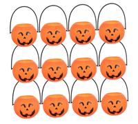 Parliky Lot De 12 Mini Seaux À Citrouilles Pour Enfants Décoration De Citrouilles Panier D'Halloween Décoration De Fête En Plastique Couleur Aléatoire