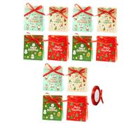 Parliky Lot de 12 set de Coffrets de Bonbons Festifs de Noël en Papier Contenant de Bonbons Chocolat 1 Rouleau de Ruban Rouge de 25 Yards Boîtes Décoratives pour Fêtes et Présents