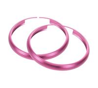 Parliky Lot de 2 Anneaux Porte-clés en Alliage D'aluminium, Décoratifs et Robustes, Couleur Rose Foncé, Compatibles avec Clés Mini, Accessoires Auto pour Remplacement Coque Télécommande,